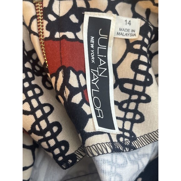 Julian Taylor New York Earth Tones Shift Dress Sz 14 - Picture 6 of 7